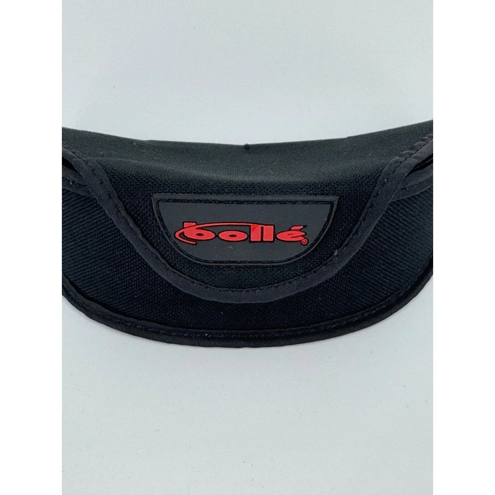 Bolle Black Sunglasses Case Semi Rigid Protective Pouch with Clip‎ Red Logo
